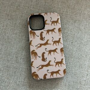 LIKE NEW - Casely iPhone 12 pink leopard phone case